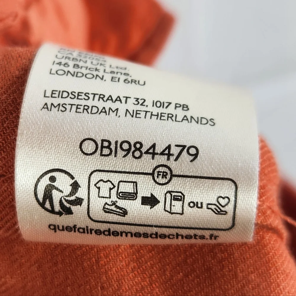 Maeve Anthropologie Ettie Linen Edition Wide Leg Crop Pants Rust High Rise 25P - Picture 14 of 15